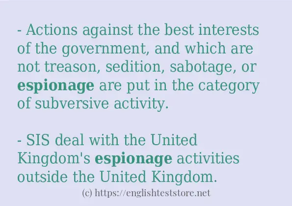 espionage in-sentences