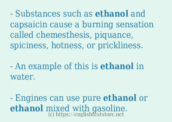 ethanol use in sentences