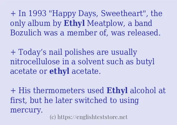 ethyl - example sentences