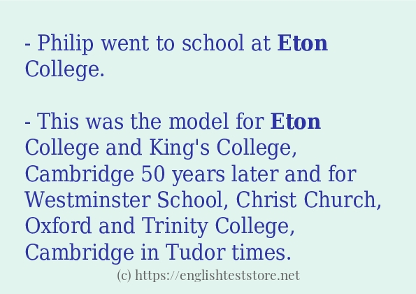 eton - example sentences
