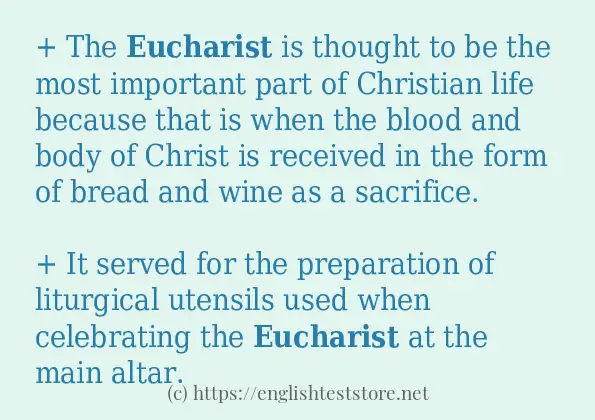 eucharist - sentence examples