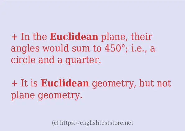 euclidean - some sentence examples