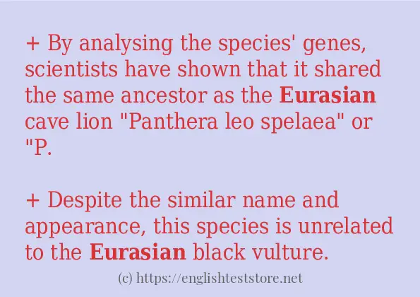 eurasian some example sentences