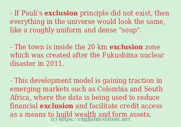 exclusion how to use in sentences