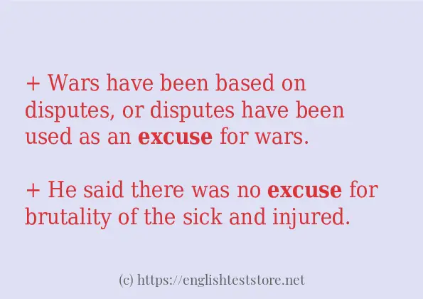 excuse in-sentences