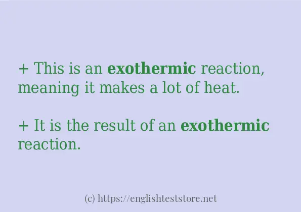 exothermic in sentences?