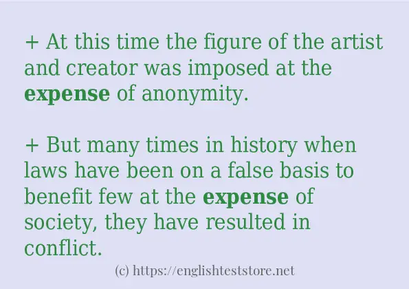 expense in sentences?