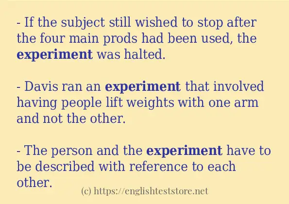 experiment some sentence