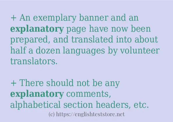 explanatory use in sentences