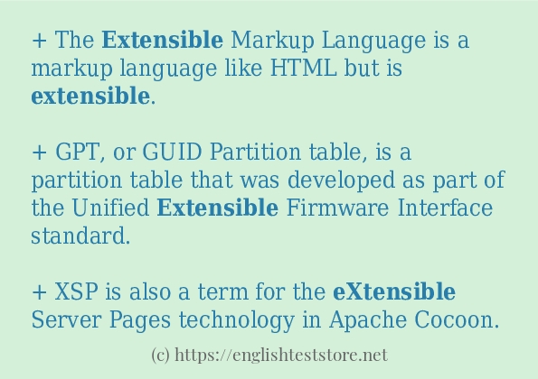 extensible in sentences?