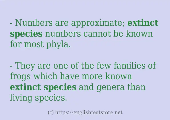 extinct species - sentence examples