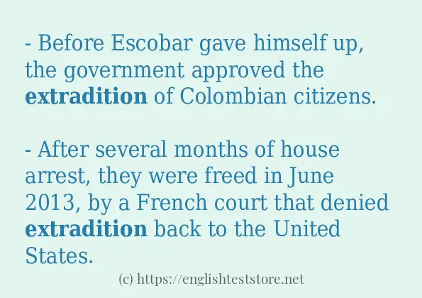 extradition how to use in sentences