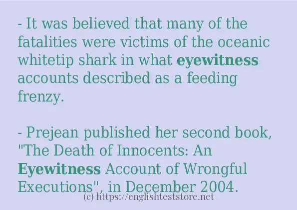 eyewitness - example sentences