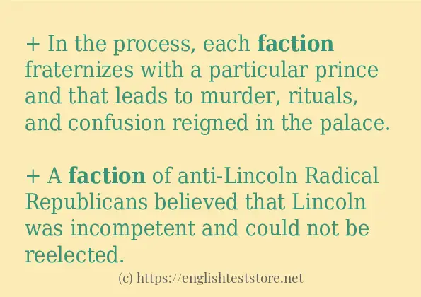 faction example in sentences