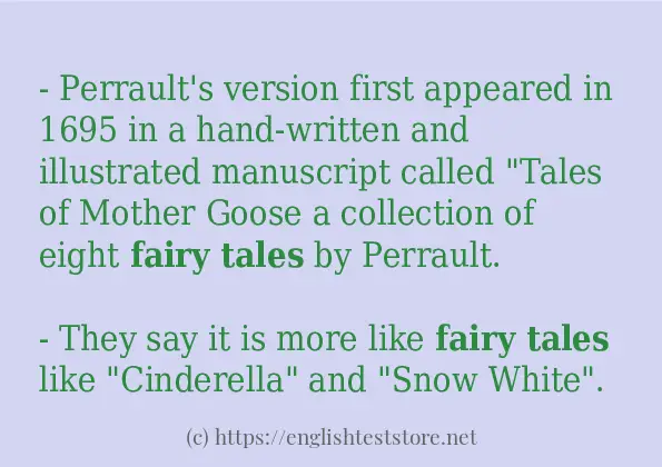 fairy tales - sentence examples