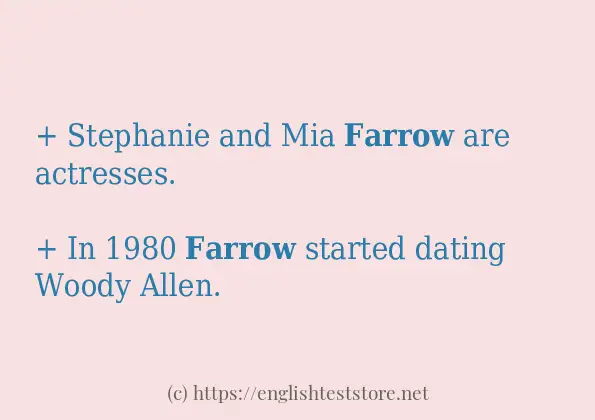 farrow - example sentences