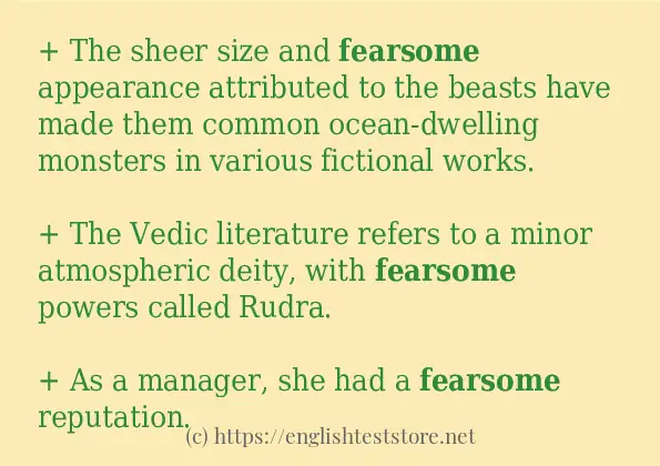 fearsome in sentences?