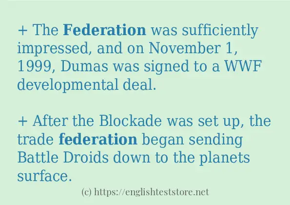 federation - some sentence examples