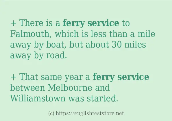 ferry service in-sentences