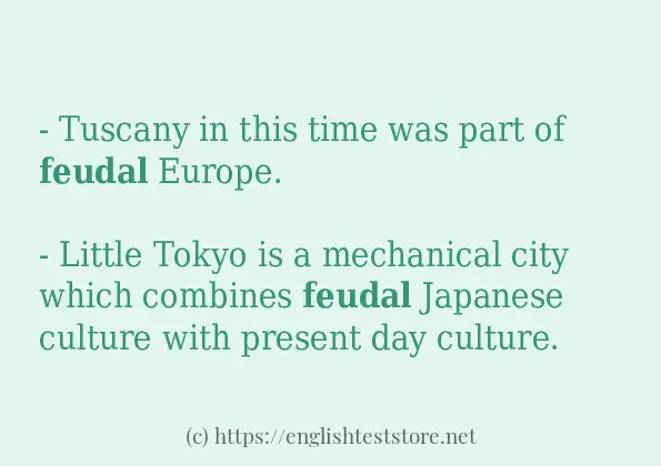 feudal some example sentences