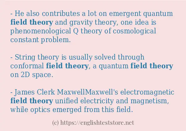 field theory - some sentence examples