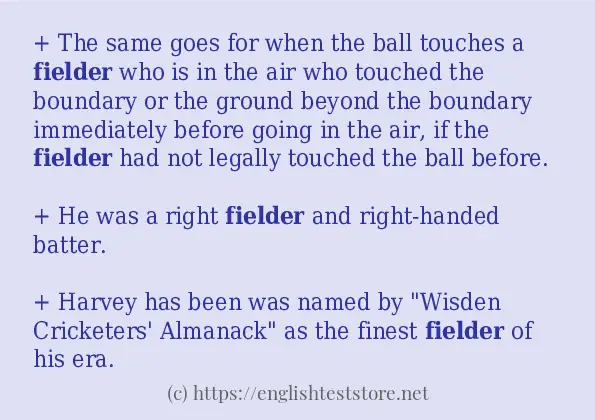 fielder - example sentences