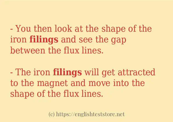 filings how to use in sentences
