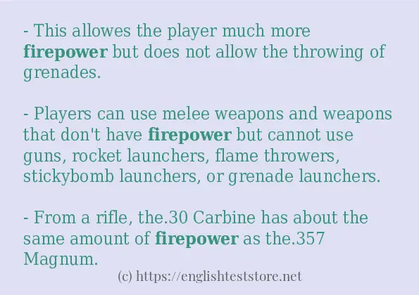 firepower example in sentences