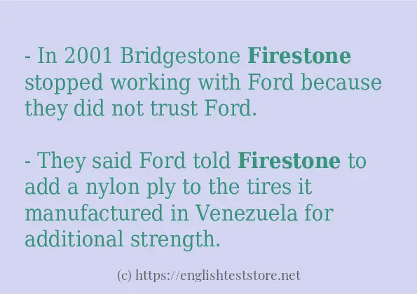 firestone in sentences?