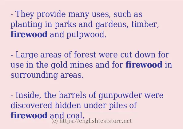 firewood use in sentences