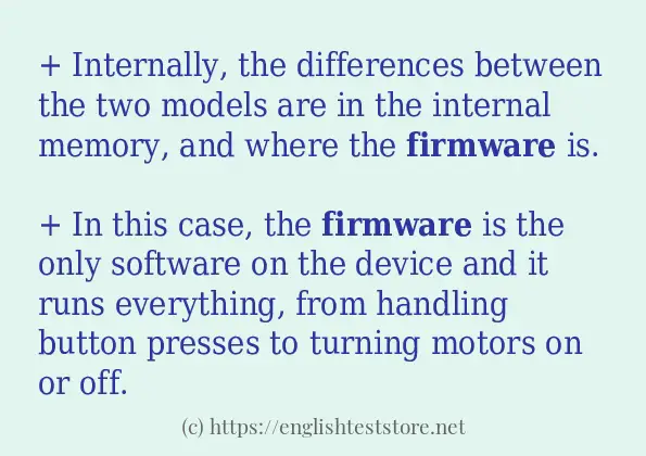 firmware example in sentences