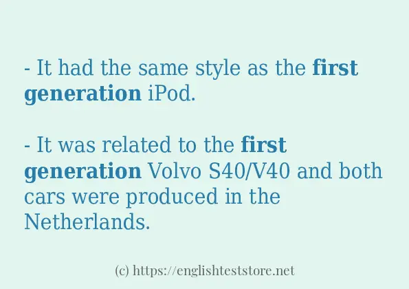 first generation example in sentences