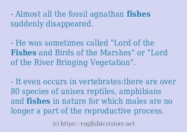 fishes in sentences?