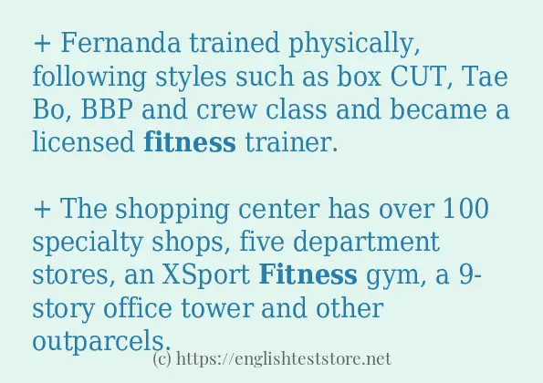 fitness - example sentences