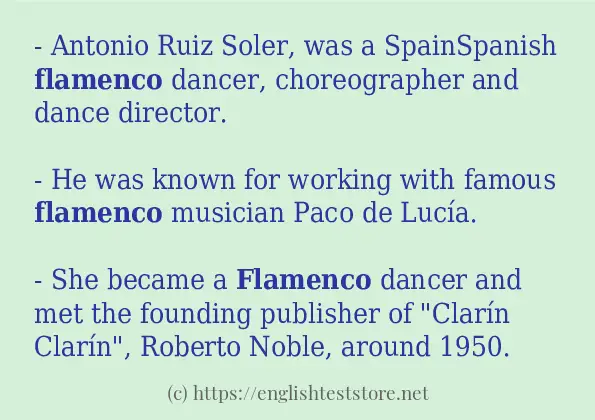 flamenco - some sentence examples