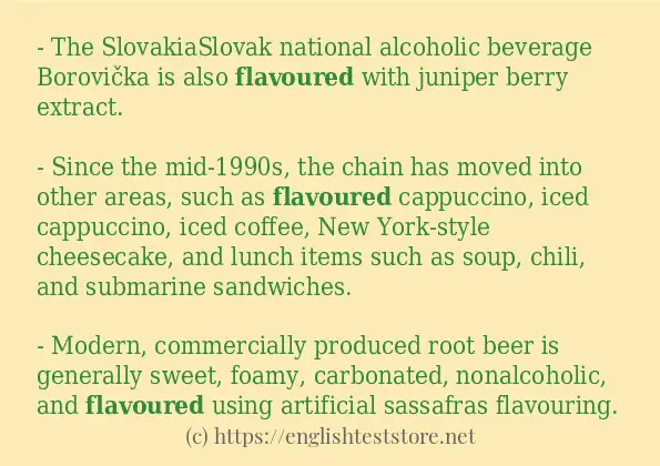 flavoured in sentences?