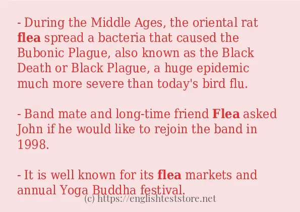 flea use in-sentences
