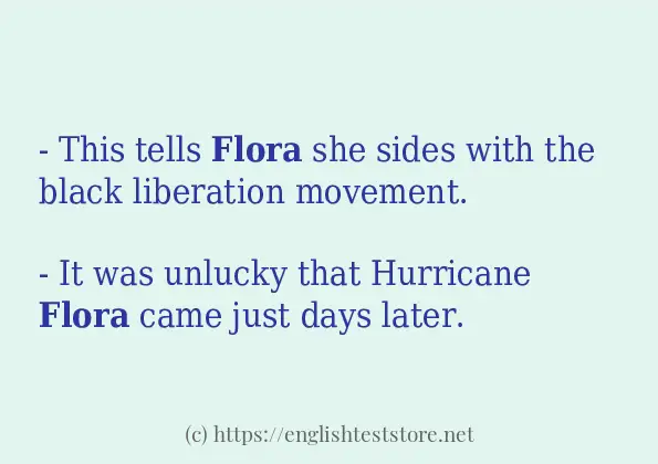 flora - example sentences