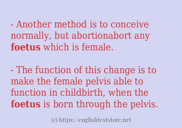 foetus - example sentences