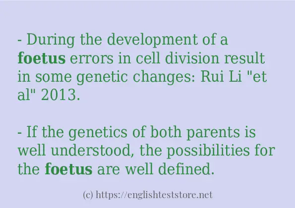 foetus some example sentences