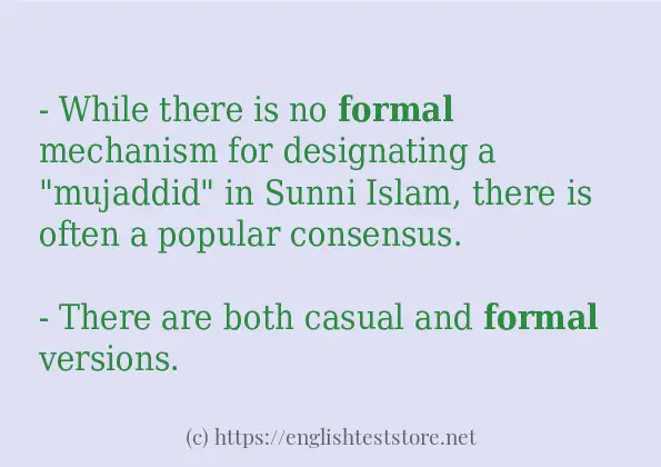 formal some example sentences