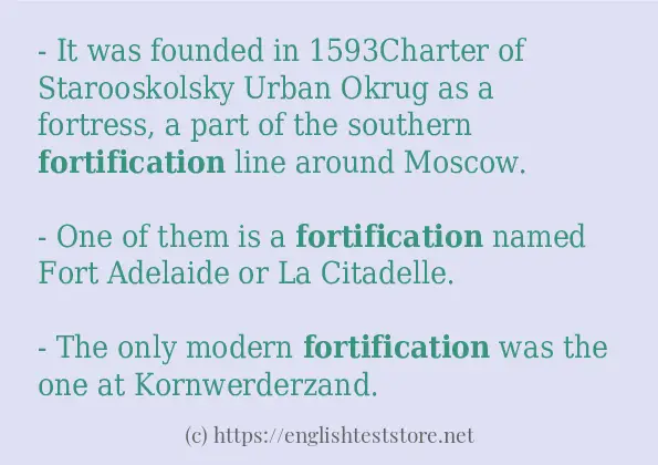 fortification example in sentences