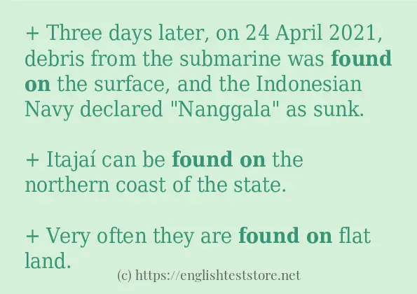 found on - some sentence examples found on - some sentence examples