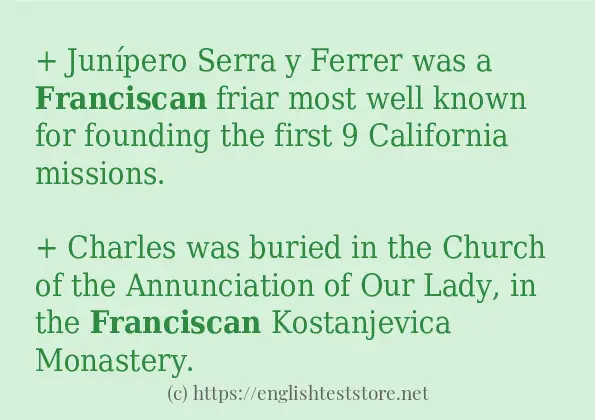 franciscan how to use in sentences franciscan how to use in sentences