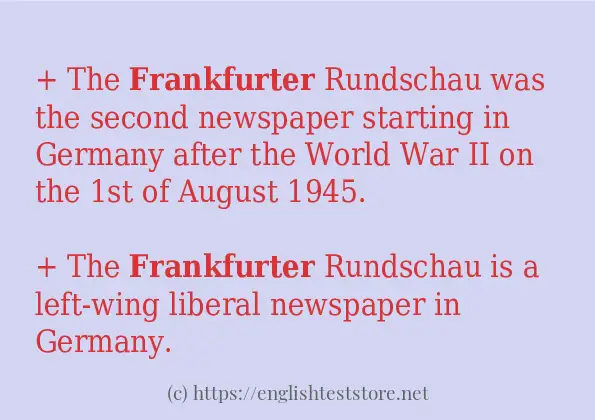 frankfurter example in sentences