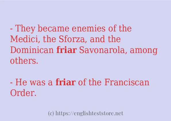 friar - example sentences