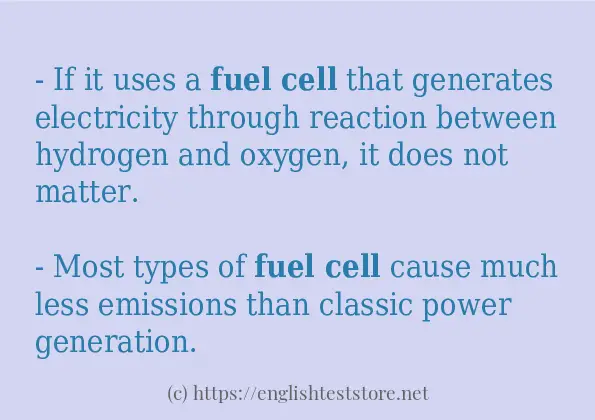 fuel cell some example sentences