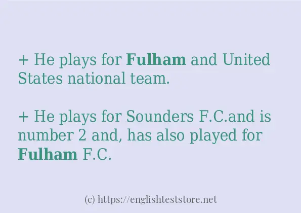 fulham use in sentences