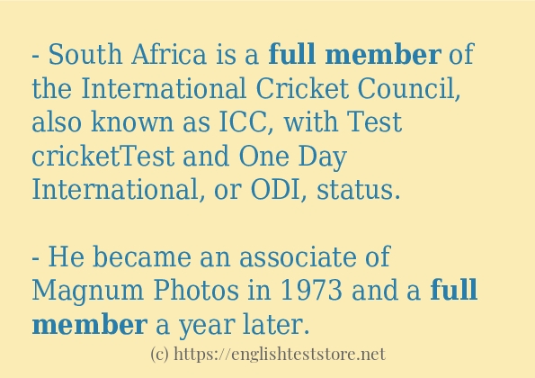 full member in sentences?