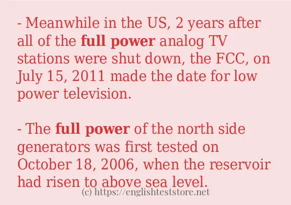 full power - example sentences